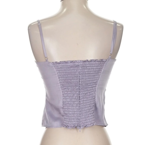 Reformation Overland Silk Top Lilac Purple Aura Size 4 - Picture 6 of 9